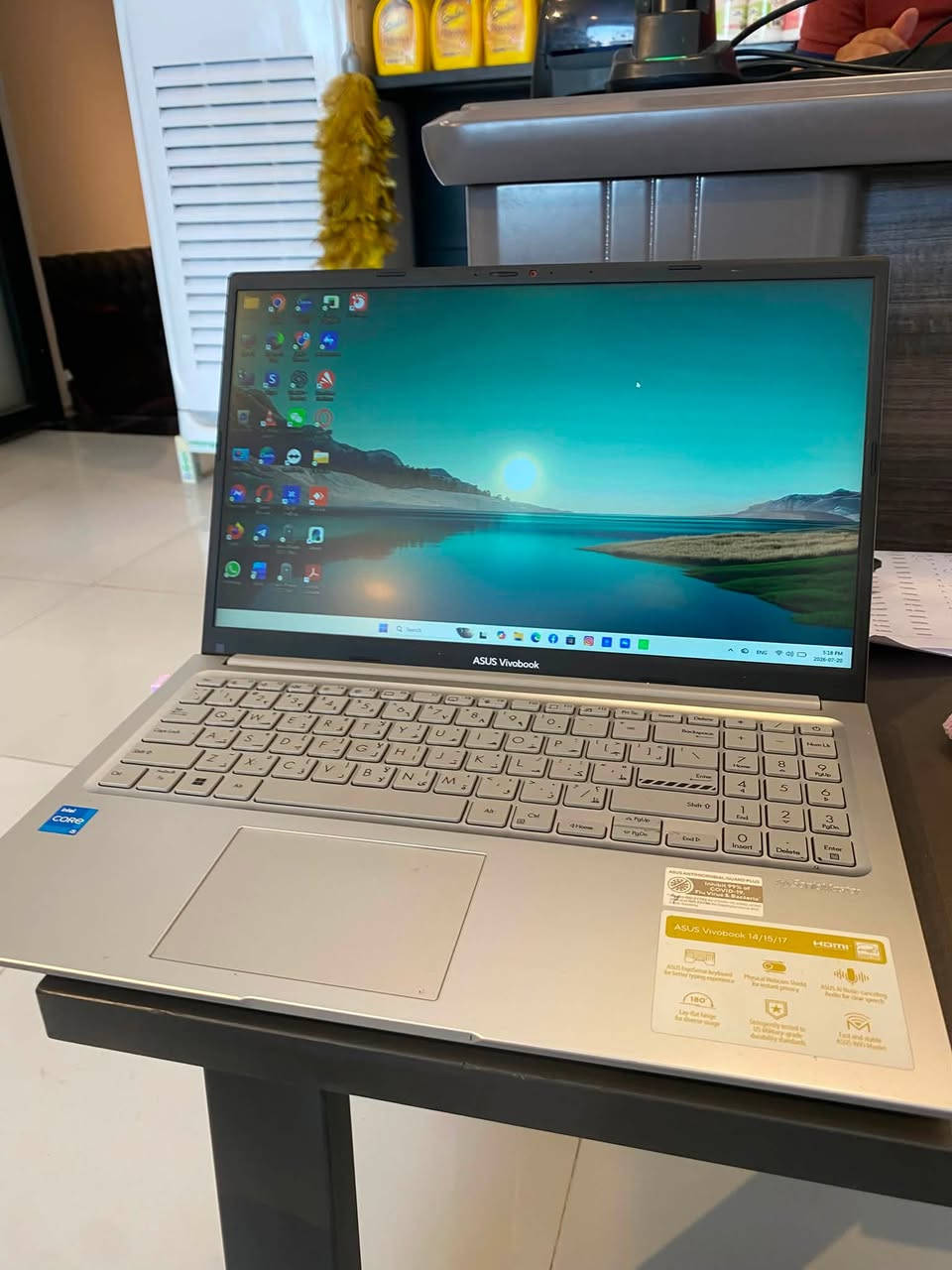 سلام عليكم لابتوب للبيع ( Asus vivobook)
مواصفاته حلوه مستخدم سبوع فقط العنوان البصره للتواصل واتساب ***********

