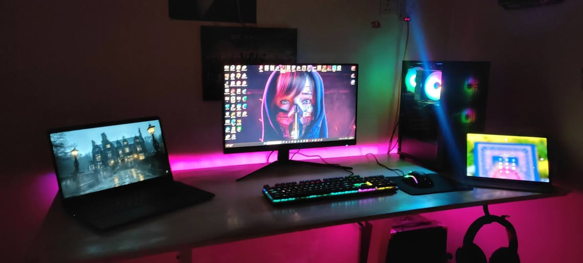 أسلام عليكم 
للبيع تجميعة PC Gaming كامل بحالة ممتازة 🎮
⚡ المواصفات :
🎮 GPU: GALAX RTX 3060 12GB
🚀 CPU: Intel Core i5-11400F
🧠 RAM: XPG D41 RGB 16GB DDR4 3200MHz(2×8)
🧩 Motherboard: Gigabyte H510M S2H
💾 التخزين:
🔥 Lexar NM620 1TB NVMe SSD
➕ Kingston 120GB SSD
➕ Seagate 1TB HDD
❄️ تبريد RGB: Deepcool Gammaxx 400K
⚡ PSU: Aigo 650W Bronze
🖥️ Case: Aigo A290 RGB (4 مراوح)
🎯 معاه كامل الملحقات:
🖥️ MSI G241 144Hz
🖱️ Glorious Model O
⌨️ AULA S2016
🖱️ Redragon Flick Pad
🔋 UPS Maxma 2500
ملاحظة/ كل القطع متوفرة كراتينهن وبحاله جيد جداً من اصغر قطعه لأكبر قطعة +حساب ستيم هديه يحتوي على الكثير من الالعاب سلسلة بتل فيلد وغيرها من العاب
السعر مليون و100 الف


**إذا كنت صاحب هذا الإعلان وتريد حذفه لأي سبب، رجاءا أرسل رسالة إلى الدعم الفني**