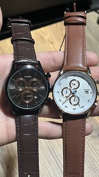 ساعات رجالي • علبة جلد • توصيل مجاني