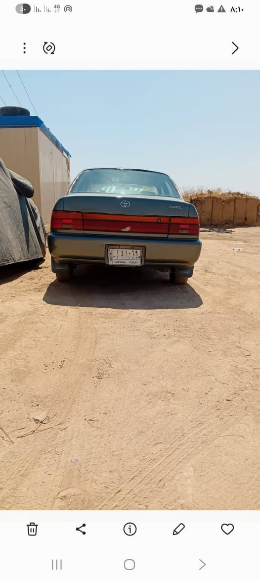 ماسلام عليكم كورلا موديل 93. بلادي مامحور رقم كركوك نظيفه كير.  عادي محرك دوشميه جديده تخم تأيرات  جديد سنويه لحد سنة 27 بس صبغ عام للجماليه فقط السعر 53 بيه مجال قليل رقم موبايل *********** بيه وتساب
