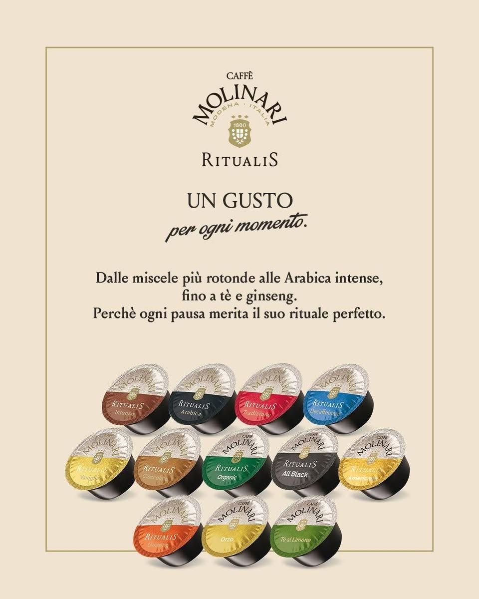 مع نظام RitualiS من Caffè Molinari، يتشكل التميز في 12 مزيج وفي مجموعة من الآلات المصممة لضمان الأداء والجودة المستمرة. تم تصميم ريتو هوم وريتو برو مونو وريتو برو مزدوج بتكنولوجيا حصرية لضمان استخراج بلا شائبة وتعزيز كل فارق عطري.

🇮🇹☕️


**إذا كنت صاحب هذا الإعلان وتريد حذفه لأي سبب، رجاءا أرسل رسالة إلى الدعم الفني**