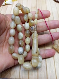 سبحة قرن جاموس • ٣٣ خرزة • كصة بيض الحمام