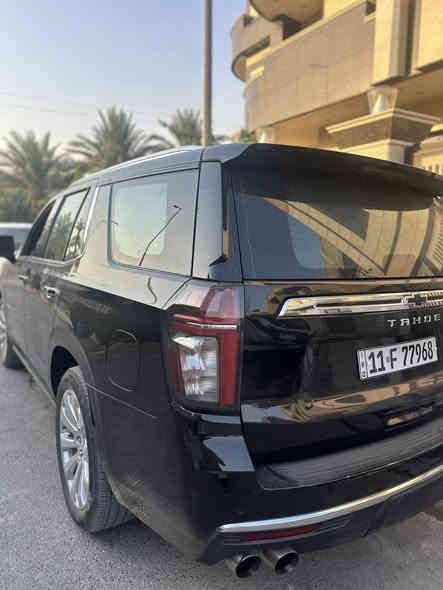 شيفروليت تاهو بريمير  2022 ( خـليـجـي وكالة المنصور)
مغلفه ppf سويدي اصلي وبي ضمان 10سنوات سعر التغليف (2250 دولار)
تخم تاير اصلي امريكي برجستون جديد 
الموديل :2022 ( خليجي )
اللون : اسود 
العداد : 39,000 km (كيلو وليس ميل)
ضمان وكاله المنصور علامه سوداء ضوء القمر
السيارة كفالة عامة  بحالة الوكالة
حجم المحرك : 5300 Cc
عدد الاسطوانات : 8 اسطوانات ( 8 سلندر )
المواصفات : 
* سقف بانوراما 
* دخول ذكي للسياره 4 أبواب ( بصمه )
* المقاعد كهربائية تدفئة و تبريد
* مقصوره الركاب من الجلد الفاخر + مغلف لحماية الكشنات  + خشب ملكي 
* شاحن وايرلس لاسلكي
* ويل 22 انج
* نظام الرؤيه : 5 كامرات رؤيه شامله ( BIRD VIEW )
* نظام التعليق مستقل
* كشنات ميموري خزن
* نظام الصوت BOSE سماعات عدد 10
* دوسات كهرباء + اناره LED
* نظام سحب مقطوره تحكم كامل + كامرة لرؤية المطوره
* نظام جكات
السيارة رقم بغداد الدولي بسمي تحويل

رقم صاحب سيارة ***********
السعر 570
