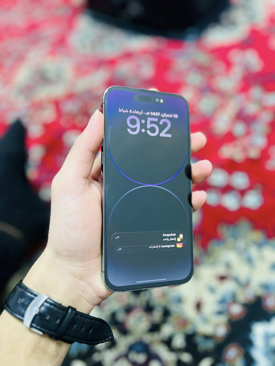 ايفون 14برو ماكس
لون بنفسجي 💜

مبدل شاشة اصلي شرط 

ذاكرة 256

بطارية100‎%‎ 

دبل سيم Z/AA 

شاشة اصلي شرط 

فيس إيدي شغال 

نضافه 100‎%‎

سعر 550

***********
