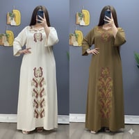 كلابيه رمضانية • كشمير مكفول • تطريز وستراس