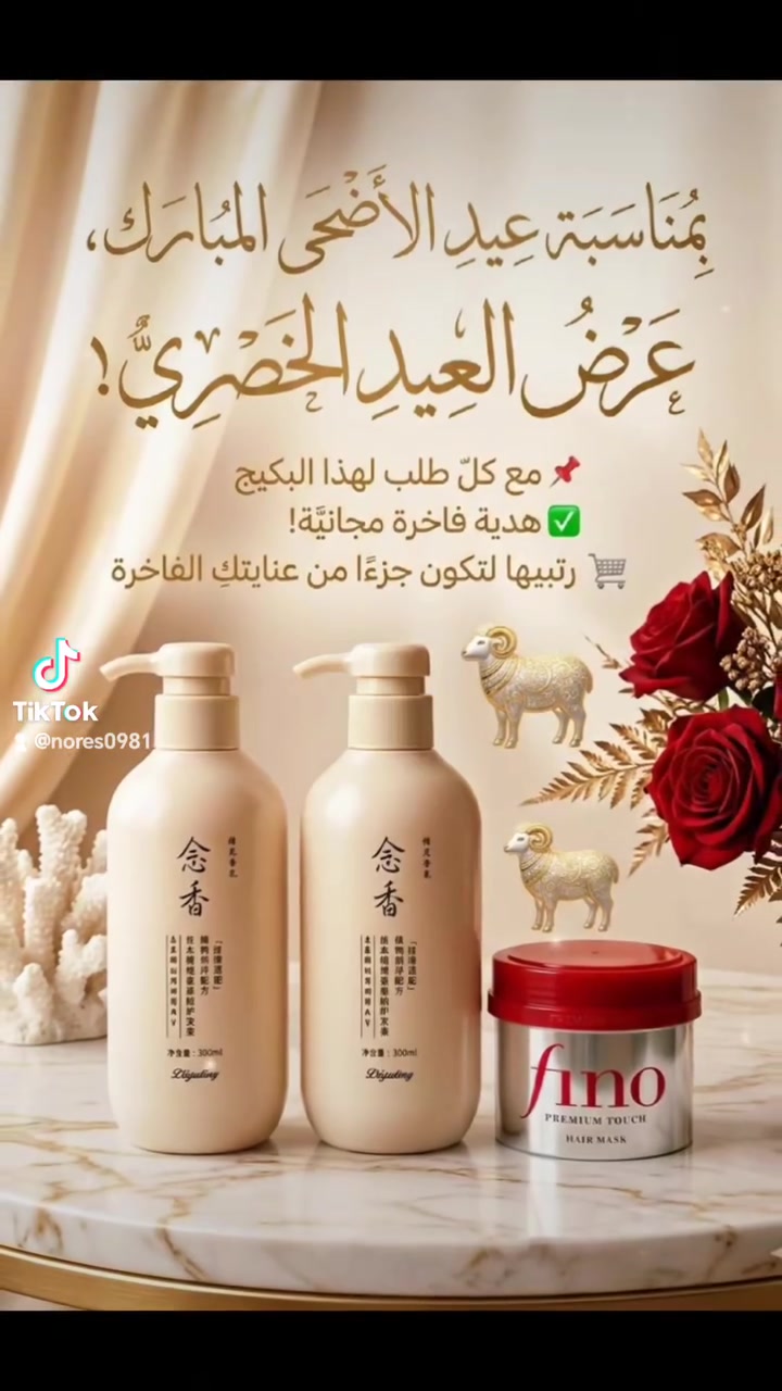 🐑 عيدكم مبارك وكل عام وانتو بألف خير 🐑

خلّي شعرچ يلمع بالعيد ويصير حرير ✨  

🎁 تاخذين هدية حلوة ومميزة ويه كل طلب بمناسبة عيد الأضحى المبارك!

دللي شعرچ وخلي طلتچ بالعيد احلى 

سعر البكج  ٢٥ الف #viralpost #creatorsearchinsights #foryou #اكسبلورexplore


**إذا كنت صاحب هذا الإعلان وتريد حذفه لأي سبب، رجاءا أرسل رسالة إلى الدعم الفني**