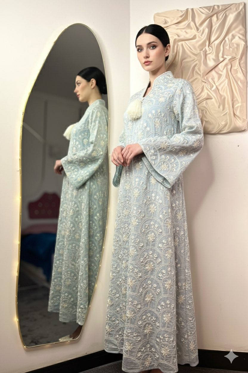 💫كولكشن 2026 💫من ياقوت ⚜️🔺🔻دراعة خليجي قماش مزخرف جودة ممتازة مبطن اللون سمائي مع اللون الوردي الفاتح قياسات .⚜️
للحجز ***********
