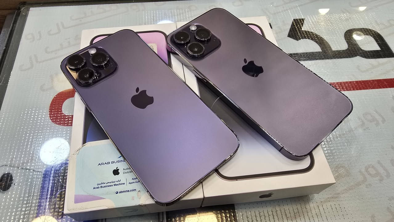 14برو ماكس عربي شرق أوسط بطاريه 88ذاكرته 512 
14برو ماكس خطين بطاريه 84 ذاكره 256 
ملحقاتهن كامله وبيهن ظمان الاجهزه 

ديوانيه شارع المصورين مكتب رويال للاتصالات قرب مصور سومر  رقمي للاستفسار ***********
بيع او مراوس
