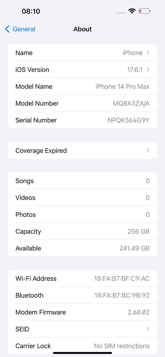 14promax 256gb 2sim z/aa ڤێرشنی 17
پاتری 83🔋فەیس ئایدی ئیشەکات
خەلیجی کارتۆن شەریکە
هیچی نەگۆڕاوە بەزەمان تەنها ئەو شوختە بچووکەی تیایە
شایەنی باس نییە  زۆر هەرزان ٥٥٠$دۆلار
شوێن کەلار گەیاندمان هەیە
*********** /ئاسیا واست ئەپ
