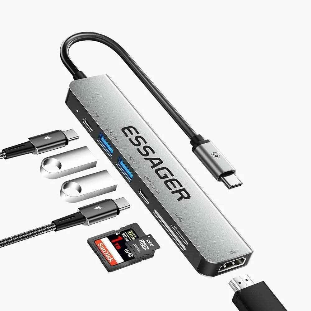 موزع منافذ ESSAGER 7-in-1 USB-C Hub، وهو جهاز مصمم لتوسيع منافذ الحواسيب المحمولة أو الهواتف الذكية التي تحتوي على منفذ USB-C.المواصفات والميزات الرئيسية:منفذ HDMI: يدعم دقة 4K بتردد 30 هرتز لتوصيل الشاشات الخارجية وأجهزة العرض.منافذ متعددة: يوفر منافذ USB-A لتوصيل الملحقات مثل لوحة المفاتيح، الفأرة، ووحدات التخزين الخارجية.قارئ بطاقات: يحتوي على فتحات مخصصة لبطاقات الذاكرة (TF/SD) لنقل الصور والملفات.منفذ USB-C: يدعم نقل البيانات أو توصيل الطاقة (PD) لشحن الجهاز أثناء الاستخدام.تصميم مدمج: يأتي بهيكل معدني متين من الألمنيوم للمساعدة في تشتيت الحرارة أربيل, العراق


**إذا كنت صاحب هذا الإعلان وتريد حذفه لأي سبب، رجاءا أرسل رسالة إلى الدعم الفني**