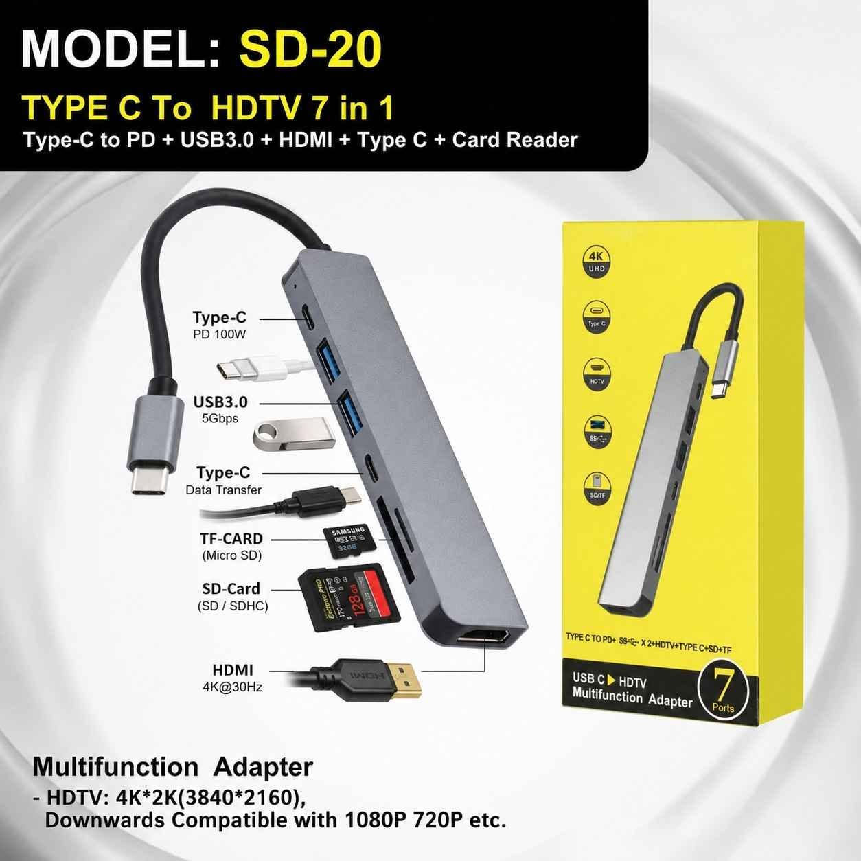 ⚡ ادبتر منافذ ذكي Type-C 7 in 1 موديل SD-20 – الحل الشامل لجميع توصيلاتك!

🚀 المميزات والمواصفات التفصيلية:

🔹 محطة توصيل متكاملة (7 Ports): موزع منافذ متعدد الوظائف (Multifunction Adapter) بموديل SD-20، يحول منفذ Type-C واحد في جهازك إلى 7 منافذ مختلفة لتلبية كافة احتياجاتك.

🔹 عرض سينمائي فائق الدقة (4K UHD): مزود بمنفذ HDMI (HDTV) يدعم دقة عرض 4K@30Hz (3840*2160) لربط شاشتك بالتلفزيون أو البروجكتر بأعلى جودة، مع توافق كامل مع الدقات الأقل مثل 1080p و 720p.

🔹 شحن سريع جداً (PD 100W): يحتوي على منفذ Type-C مخصص للطاقة يدعم تقنية الشحن السريع بقوة تصل إلى 100 واط، لتتمكن من شحن اللابتوب أو جهازك بكفاءة عالية أثناء استخدام الموزع.

🔹 نقل بيانات صاروخي متعدد: يوفر منفذين USB 3.0 بسرعة نقل بيانات تصل إلى 5Gbps لربط الفلاشات والملحقات، بالإضافة إلى منفذ Type-C إضافي مخصص لنقل البيانات بسرعة عالية.

🔹 قارئ بطاقات مدمج (Card Reader): مجهز بمنافذ مخصصة لقراءة بطاقات الذاكرة من نوع SD-Card (SD/SDHC) و TF-CARD (Micro SD)، مما يجعله مثالياً للمصورين وصناع المحتوى لنقل الصور والفيديوهات بسهولة.

🔹 تصميم متين وعملي: كيبل مرن وتصميم معدني أنيق يساعد على تبديد الحرارة، لضمان أداء مستقر وعمر طويل للقطعة أثناء الاستخدام المكثف.
📦 السعر: 20 الف فقط! بغداد, العراق


**إذا كنت صاحب هذا الإعلان وتريد حذفه لأي سبب، رجاءا أرسل رسالة إلى الدعم الفني**