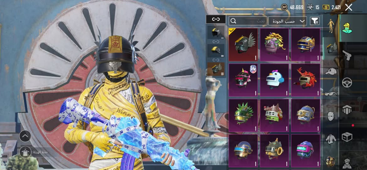 ببجي عالمية بيع وجه لوجه مستوى 74 مكاني بغداد *********** السعر 350
