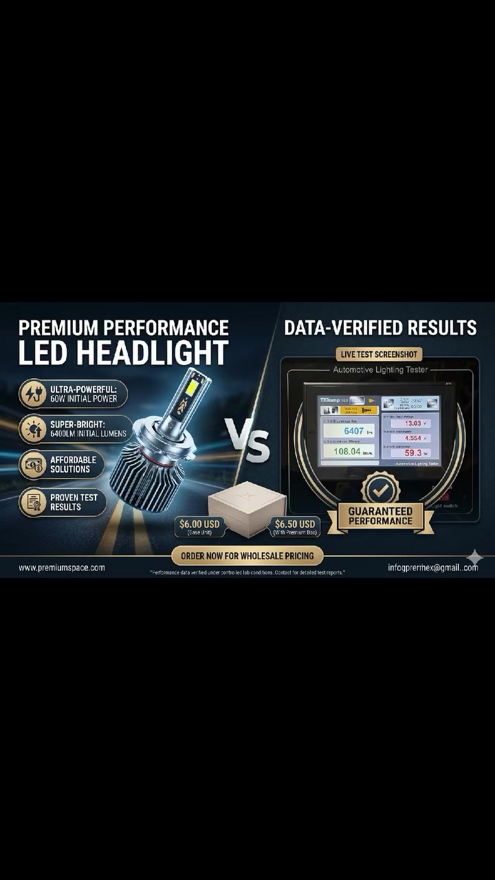🔥 Upgrade your inventory with the ultimate high-efficiency LED Headlights!
​Start Power: 60W
​Initial Lumens: 6400LM
​Price: Starts at $6.00 USD
​🚀 High efficacy (108.04 lm/w) to ensure customer satisfaction. Comment below or PM for ordering details!
​#LEDHeadlights #AutoParts #CarModifications #WholesaleLED #HeadlightBulbs #AutomotiveLightingTester #AffordableQuality


**إذا كنت صاحب هذا الإعلان وتريد حذفه لأي سبب، رجاءا أرسل رسالة إلى الدعم الفني**