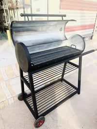 منقلة مدخنة • هيكل فولاذي • عجلات