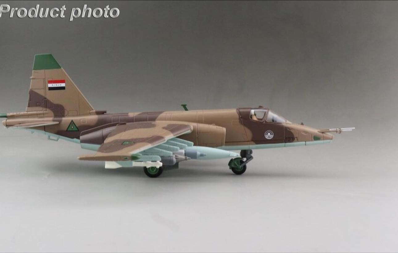سوخوي عراقية 🇮🇶🇷🇺من اصل 800 قطعة بالعالم انتاج شركة Hobby Master
 قياس1:72 Sukhoi SU25K 
Frogfoot Iraqi Air Force


**إذا كنت صاحب هذا الإعلان وتريد حذفه لأي سبب، رجاءا أرسل رسالة إلى الدعم الفني**