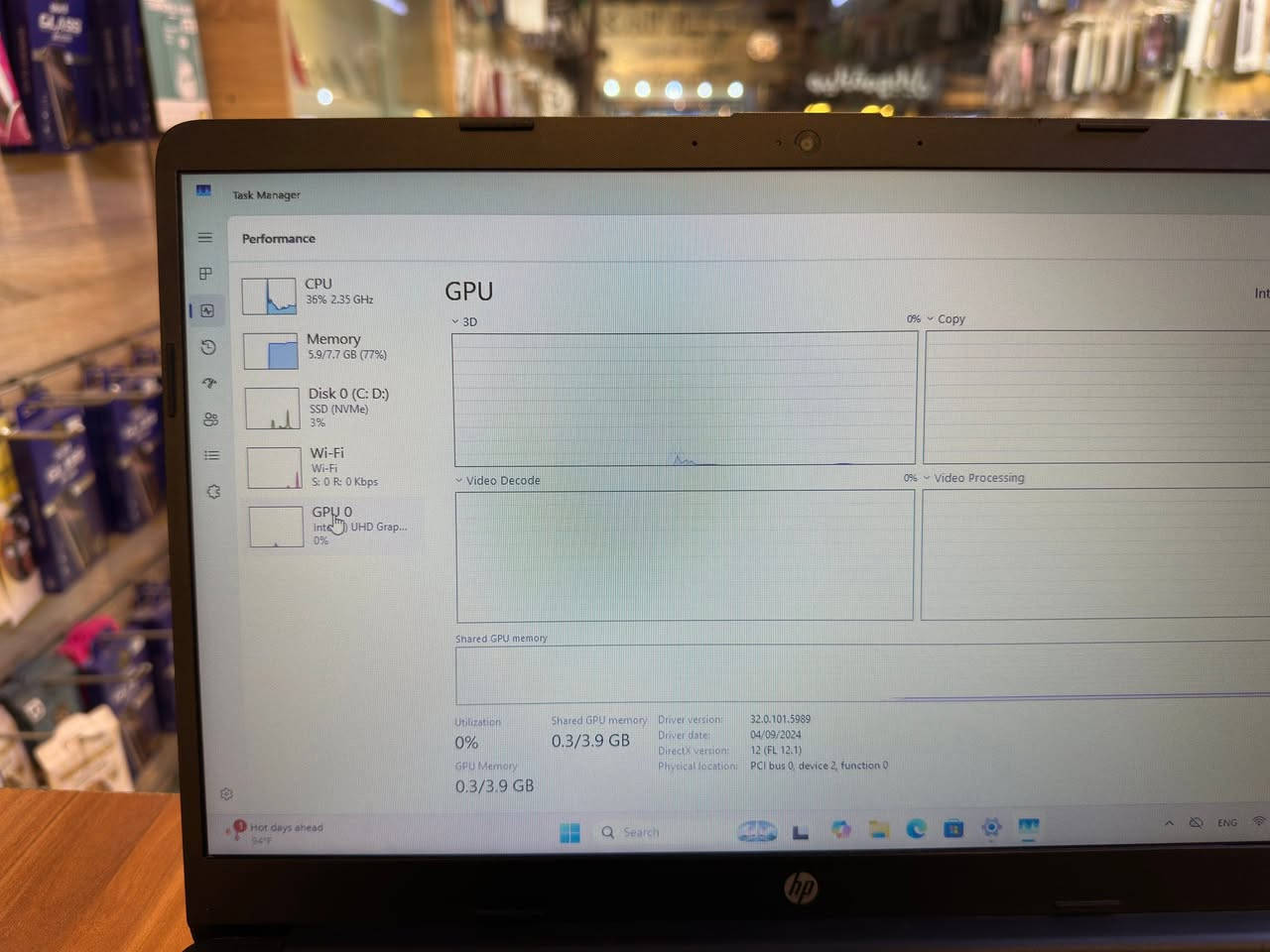 Hp core i3 جيل 11
نضافه فول سلم وزن خفيف جيل ال11
رام 8 كيكا ddr4
هارد 256 ssd m.2
كارت الشاشه 4 كيكا
منافذ 2 usb
منفذ تايبسي واحد
السعر 300 قفل
العنوان الشعب
***********
