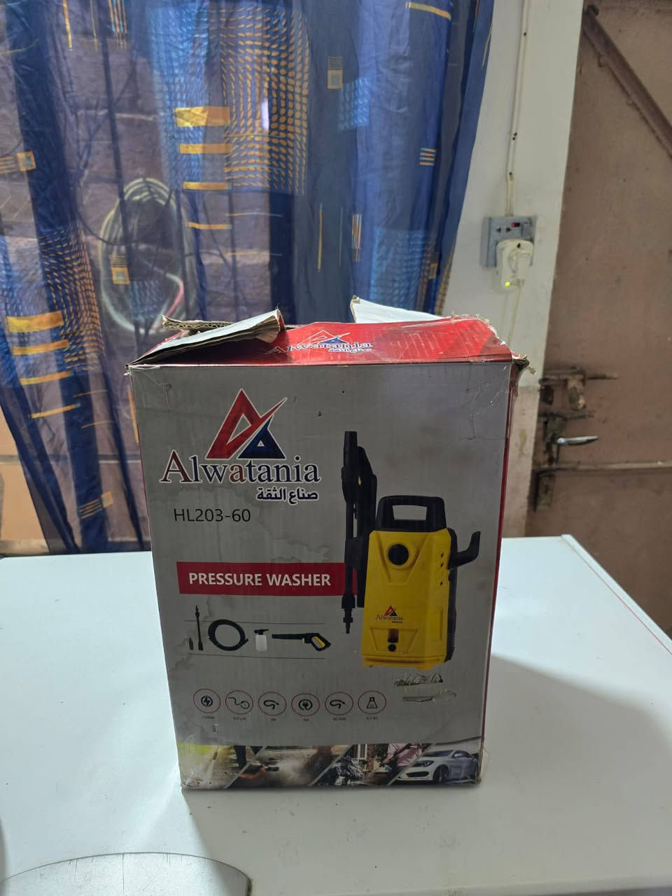 للبيع: مطوار غسل سيارات (Alwatania) نظيف جداً 💦
الحالة: مستخدم ونظيف وبحالة ممتازة مع الكارتون الخاص به.
​المواصفات: ماركة "الوطنية" (Alwatania) موديل HL203-60، ضغط عالي.
​الملحقات: كامل غراضه (الصوندة والمسدس) وشغال شرط الفحص.
​السعر: 50 ألف .
 المكان: الموصل - الجانب الأيسر - حي الانتصار - شارع 60.
📞 للتواصل: ***********
