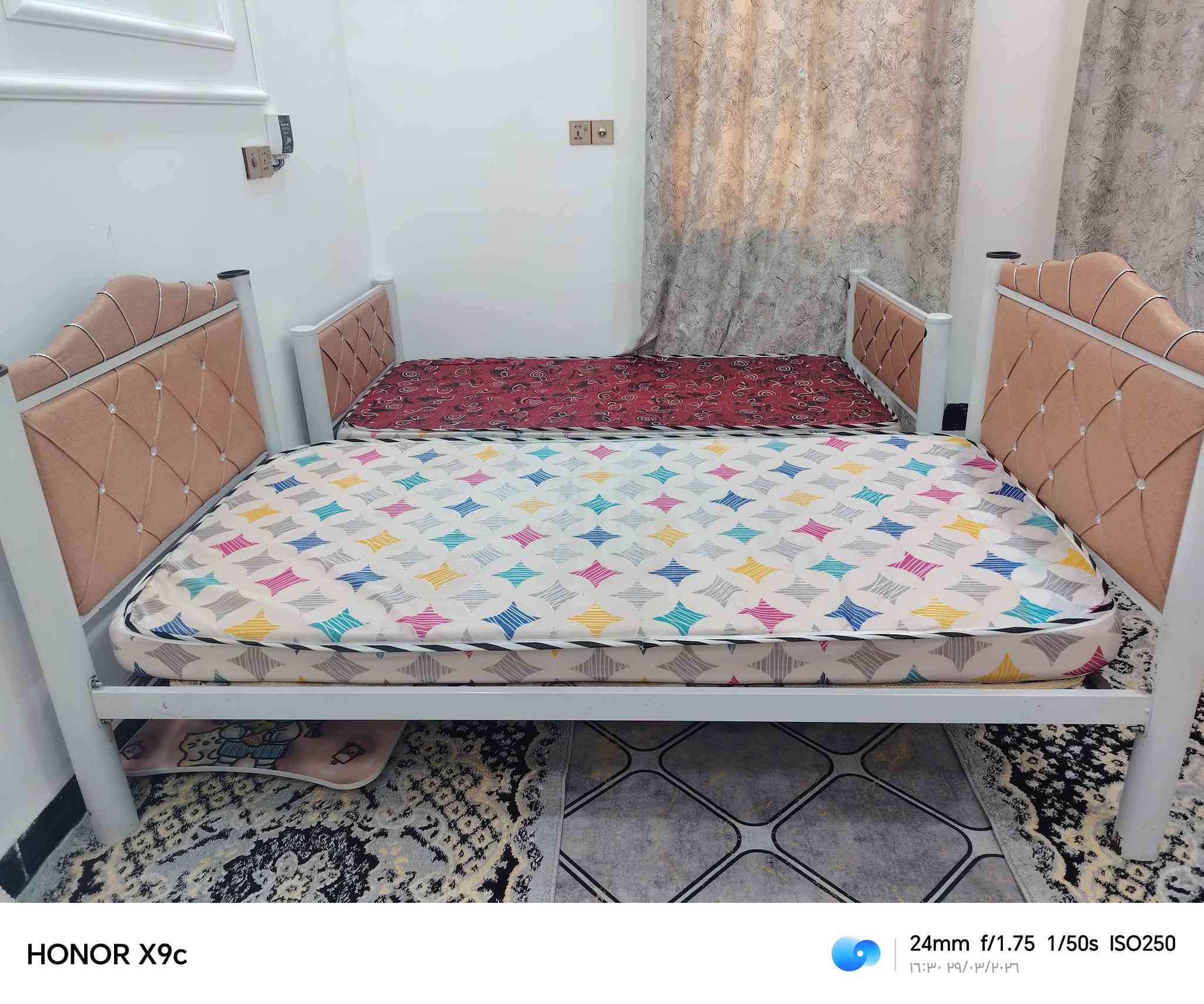 السلام عليكم... سراير اطفال استخدام ٦ شهور... نضافة 95٪....
حديد ثقيل.. قابلة للتفكيك.... سعر الشراء مع الدواشك الديباج ٢٥٠ الف
سعر البيع مع الدواشك ١٢٥ الف
سبب البيع ضيق المكان
للتواصل خاص


**إذا كنت صاحب هذا الإعلان وتريد حذفه لأي سبب، رجاءا أرسل رسالة إلى الدعم الفني**