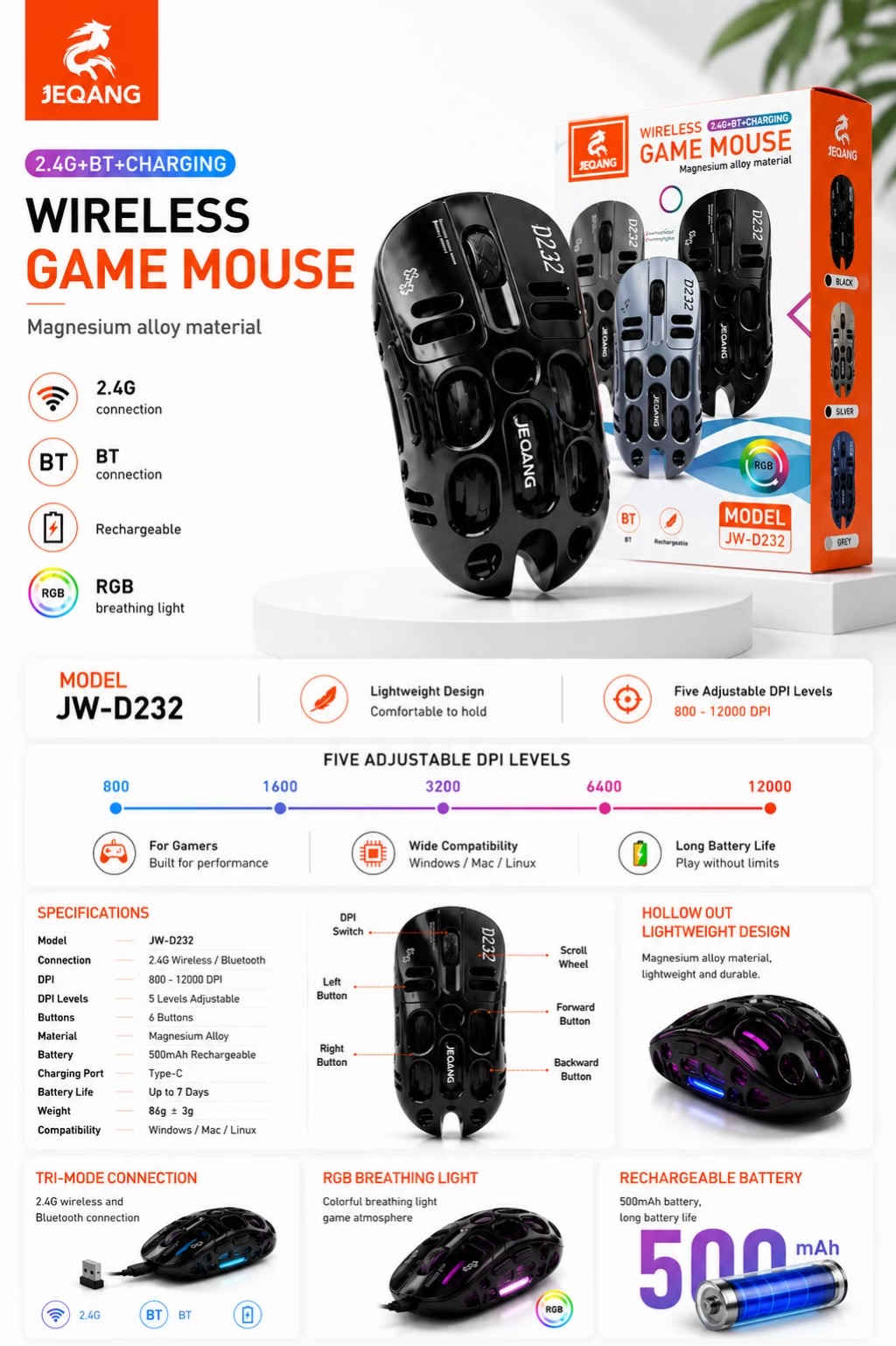 � ماوس ألعاب لاسلكي JEQANG JW-D232 ▫️ اتصال مزدوج 2.4G + Bluetooth ▫️ قابل للشحن Type-C ▫️ إضاءة RGB احترافية ▫️ تصميم خفيف ومريح للاستخدام الطويل ▫️ 5 مستويات DPI قابلة للتعديل ▫️ مناسب للألعاب والاستخدام اليومي 💰 السعر فقط 25,000 دينار ✅ البيع نقداً وبالأقساط عبر مصرف الرافدين 🚚 التوصيل داخل النجف وجميع المحافظات + توصيل سريع 📍 النجف – شارع كوفة نجف – مقابل مجمع حيدر الوائلي – معرض الحدراوي �


**إذا كنت صاحب هذا الإعلان وتريد حذفه لأي سبب، رجاءا أرسل رسالة إلى الدعم الفني**