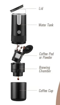 مكينة قهوة محمولة • كبسولات وباودر • جديدة