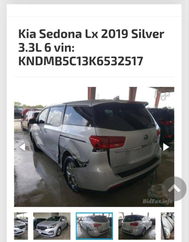 كيا سيدونا 
موديل 2019
بييان كهربائيّة
ماشيه 93 مايل 
كفالة عدا حادثه
كير محرك مامفتوح
السعر  210  وبيه مجال 
للاستفسار ***********
