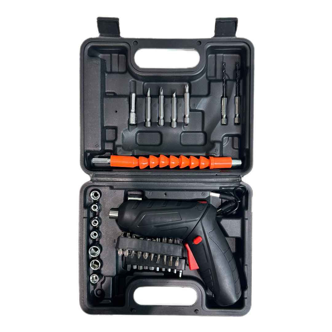 طقم مثالي لجميع أعمال الصيانة
المنزلية القوية والخفيفة
يتضمن مفك كهربائي قابل لإعادة الشحن وعدد كبير من الرؤوس المختلفة لتتناسب مع جميع أنواع البراغي والتثبيتات

 سهل الاستخدام وخفيف الوزن، مصمم لتوفير أقصى راحة أثناء العمل

يُستخدم لتجميع الأثاث وتصليح الأجهزة المنزليةو فك وربط البراغي، الأعمال اليدوية، وصيانة السيارات الخفيفة

 مزود بوصلة مرنة للوصول للأماكن الضيقة بسهولة.

يحتوي الطقم على:
– مفك كهربائي قوي بقبضة مريحة
– ٣ رؤوس حفر مختلفة
– ٦ رؤوس طويلة متعددة الاستخدام
– ١٢ رأس سداسي بأحجام متنوعة
– ٣ مجموعات رؤوس صغيرة (أكثر من ٢٠ رأس) تشمل رؤوس مسطحة، نجمة، مربعة، وhex
– وصلة مرنة للوصول للأماكن الصعبة
– شاحن كهربائي للمفك
– حقيبة بلاستيكية منظمة وسهلة الحمل

قابل للتحويل من شكل مسدس الى شكل مفك
 البطارية: قابلة لإعادة الشحن
الخامة: بلاستيك مقوّى ومعدن مقاوم للصدأ بغداد, العراق


**إذا كنت صاحب هذا الإعلان وتريد حذفه لأي سبب، رجاءا أرسل رسالة إلى الدعم الفني**