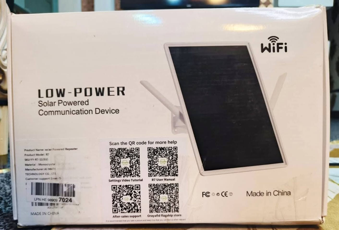 ربيتر مقوي اشارة واي فاي ١٥٠ متر شحن طاقة شمسية السعر ٤٥


**إذا كنت صاحب هذا الإعلان وتريد حذفه لأي سبب، رجاءا أرسل رسالة إلى الدعم الفني**