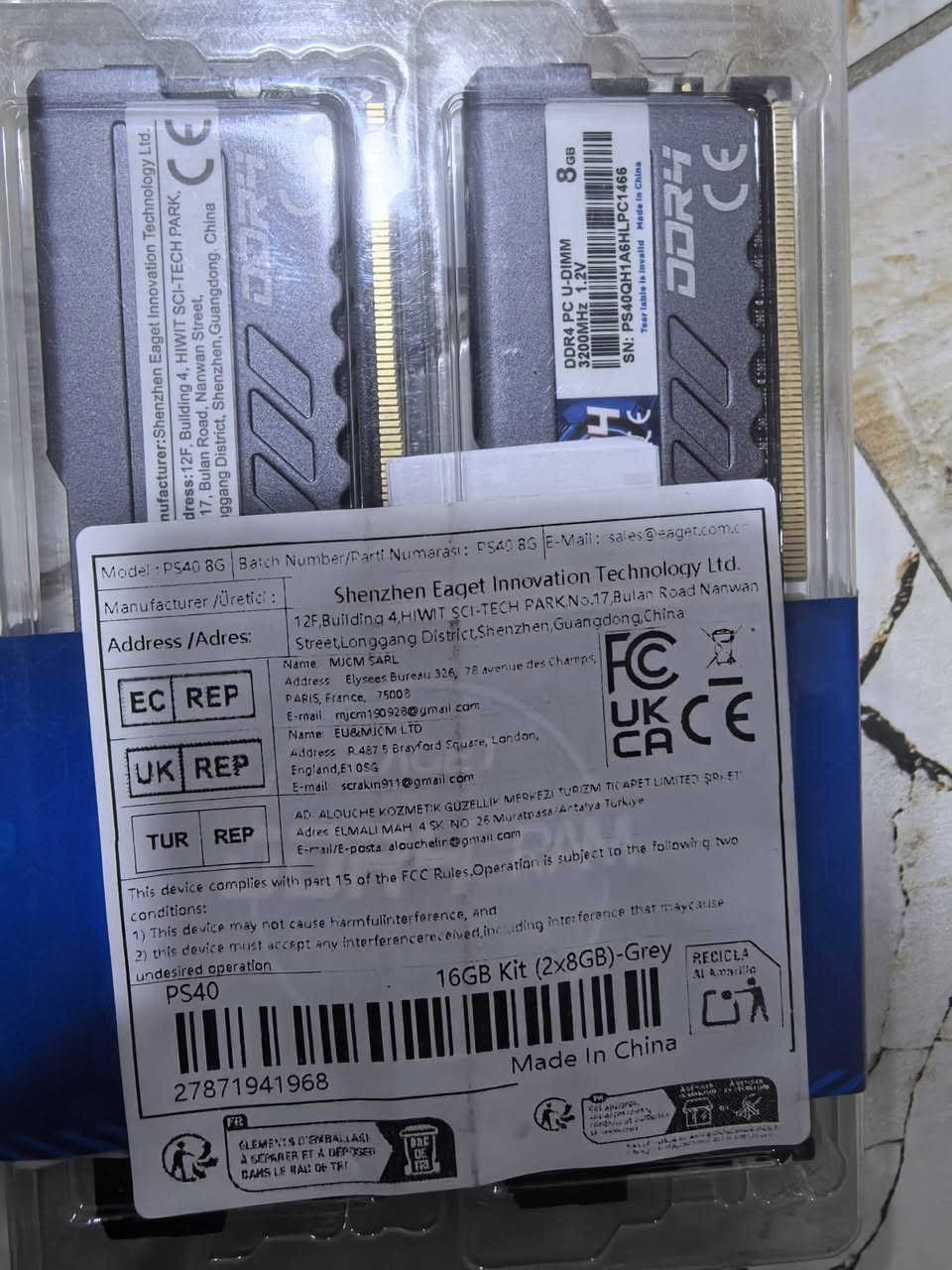السلام عليكم
كت رامات 16G  2*8
السرعه 3200 جديد فقط مفحوص
وبي ضمان الشغل
السعر 90الف


**إذا كنت صاحب هذا الإعلان وتريد حذفه لأي سبب، رجاءا أرسل رسالة إلى الدعم الفني**