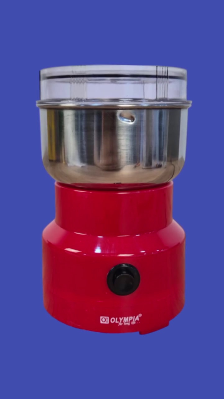 مطحنة نيما الكهربائية (Nima Electric Grinder) طراز NM-8300، وهي جهاز متعدد الاستخدامات لطحن القهوة، التوابل، والمكسرات. 
القوة: محرك بقوة 150 واط.
السعة: تتراوح سعة الطحن بين 50 إلى 100 جرام.
المادة: تحتوي على وعاء وشفرات من الفولاذ المقاوم للصدأ (Stainless Steel).
المميزات: شفرات معدنية حادة، تصميم خفيف الوزن، وسهلة الاستخدام لطحن الأعشاب والحبوب


**إذا كنت صاحب هذا الإعلان وتريد حذفه لأي سبب، رجاءا أرسل رسالة إلى الدعم الفني**