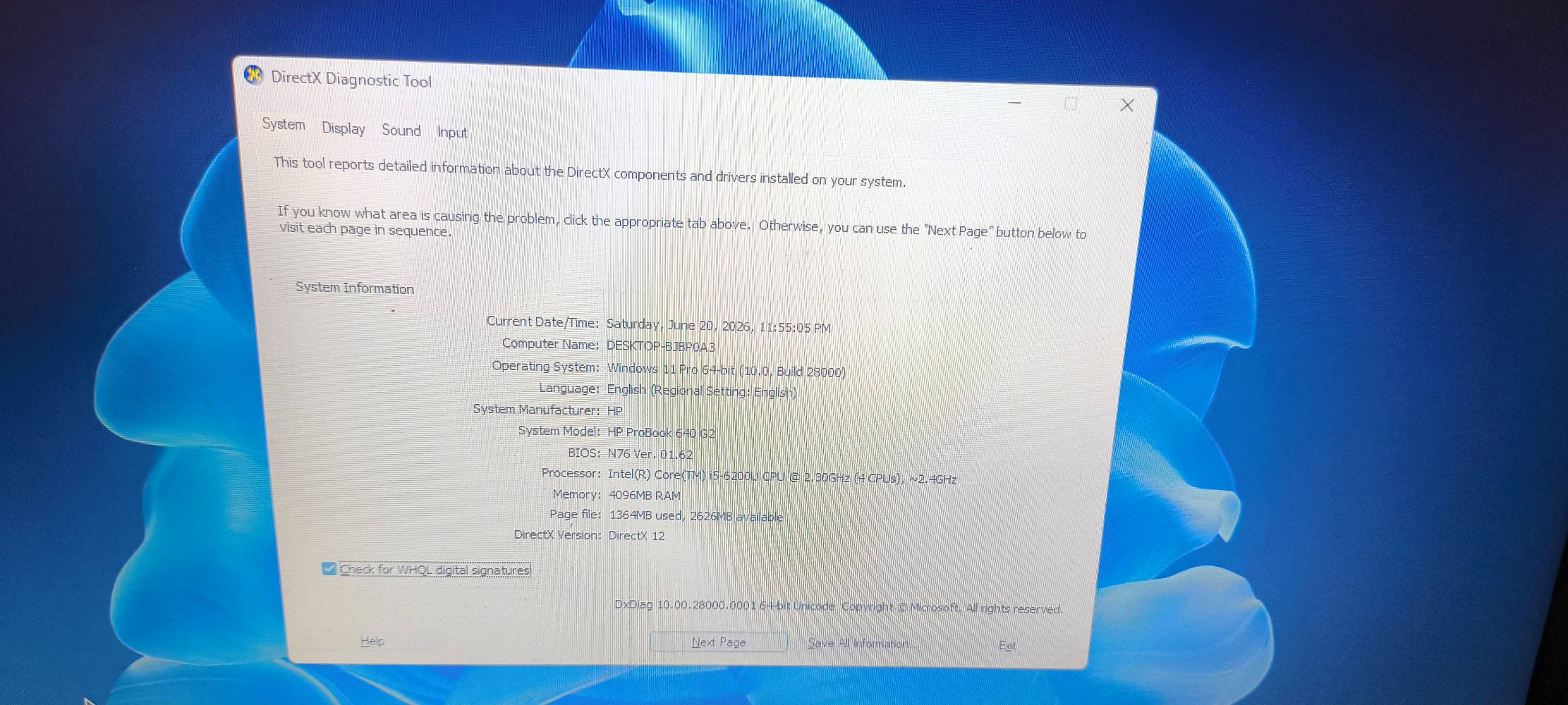 لابتوب hp probook 640 g2 
معالج i5 الجيل السادس 
كرت شاشة داخلي 
رام 4 كيكا نوع DDR4 
هارد سريع نوع SSD SATA حجم 120 كيكا و يمكن اضافة هارد ثاني للجهاز
بطاية اللابتوب جيدة استخدام ساعة الى ساعة و نصف
الجهاز بحالة جيدة مع وجود ملاحظة موضحة بالصورة