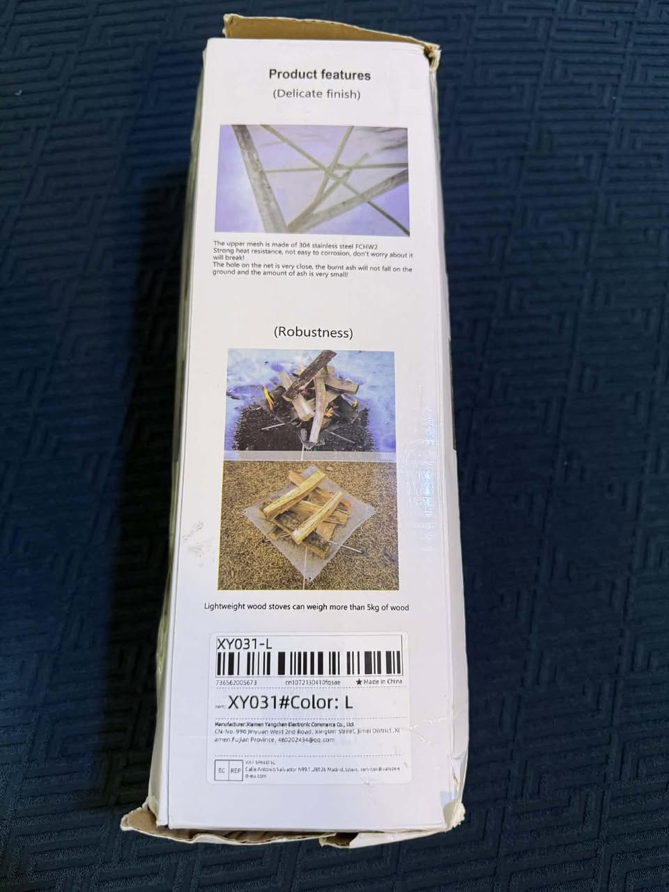 السلام عليكم منقل نار شبكي محمول (Portable Fire Pit) يستخدم للتخييم والأنشطة الخارجية. 
مصنوع من الفولاذ المقاوم للصدأ لضمان المتانة.
يتميز بخفة الوزن وسهولة التخزين والحمل.
يمكنه تحمل وزن كبير من الحطب، حيث ذكرت بعض المراجع قدرة تحمل تفوق 5 كيلوغرامات.
يوفر تجربة طهي أو تدفئة آمنة ومريحة في الهواء الطلق.
السعر ٢٥ الف مع التوصيل 
تواصل خاص او ***********
