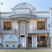 واجهة منزل بعرض 12.5 م تصميم يجمع الفخامة الكلاسيكية مع لمسة عصرية هاد...