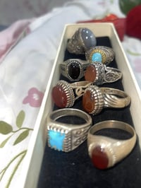 خواتم فضة • أحجار كريمة أصلية • ما مستعملة