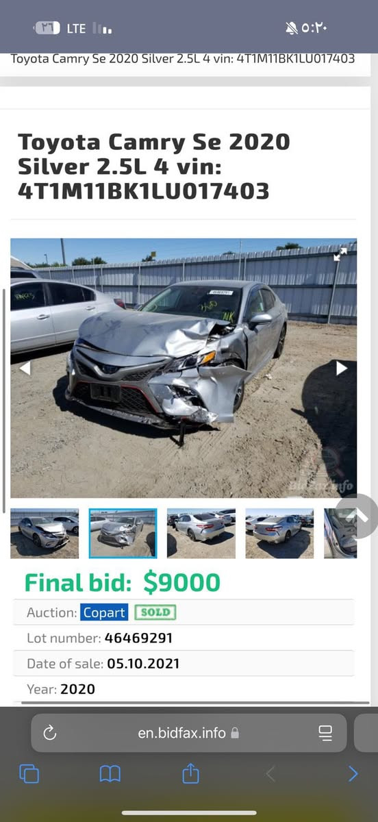 كامري2020/seسلفرAWD
ماشيه 67mi
فول مواصفات بفئهse
حادثها بنيد وجاملغ بدون شواصي بدون لغد ومبدلات بلاد مابيها نقص وقطعيتن بارد مدري 3 بل جاملغ الخلفي 
سعرها166وبيً مجال 
***********
مكانها بغداد
