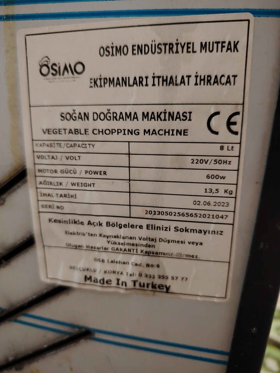 للبيع ماكينة تقطيع خضار / بصل صناعية
🔹 الماركة: OSIMO – صناعة تركية
🔹 السعة: 8 لتر
🔹 القوة: 600 واط
🔹 الحالة: مستعملة نظيفة جدًا – شغالة 100% بدون أي مشاكل
🔹 مناسبة للمطاعم، الكبابجيات، المطابخ
🔹 نظافة ممتازة مثل الصور
💰 السعر: 280,000 دينار (قابل للتفاوض البسيط)
📍 الموقع: أربيل
📞 التواصل خاص أو واتساب أربيل, العراق


**إذا كنت صاحب هذا الإعلان وتريد حذفه لأي سبب، رجاءا أرسل رسالة إلى الدعم الفني**