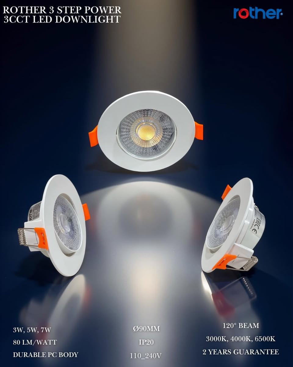 ✨ إضاءة عصرية بتصميم أنيق

سبوت لايت Rother LED Downlight

🔹 قدرة قابلة للتغيير: 3W / 5W / 7W  
🔹 ثلاث درجات لون للإضاءة: 3000K / 4000K / 6500K  
🔹 زاوية إضاءة واسعة 120°  
🔹 إضاءة فورية بدون وميض  
🔹 بدون أشعة UV وبدون زئبق  

مناسب للمنازل، المكاتب، والمحلات.

🛡 ضمان سنتين  
💡 إضاءة عملية… تصميم يناسب كل المساحات


**إذا كنت صاحب هذا الإعلان وتريد حذفه لأي سبب، رجاءا أرسل رسالة إلى الدعم الفني**