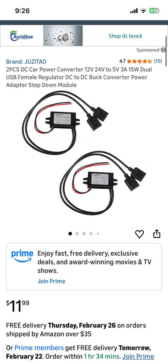 ٧ قطع جديد لوك كبس  محول من ١٢ فولت إلى ٥ فولت ٣ أمبير مع منفذين USB كلهم على اول تم ٣٥ الف شامل التوصيل


**إذا كنت صاحب هذا الإعلان وتريد حذفه لأي سبب، رجاءا أرسل رسالة إلى الدعم الفني**