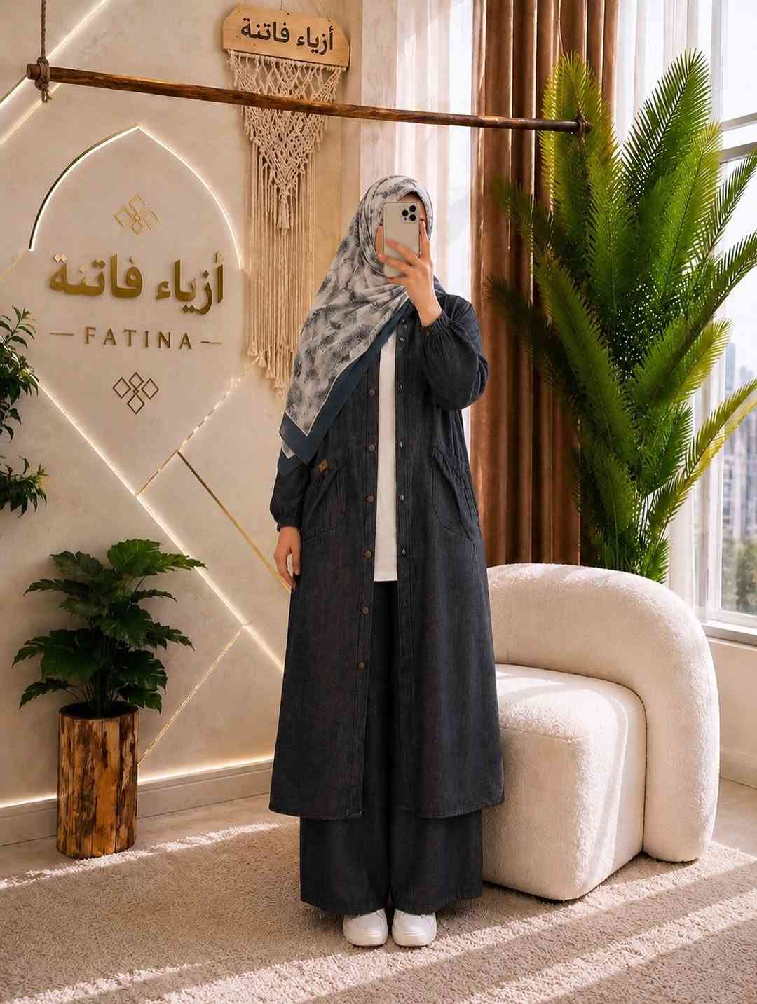 ازياء فاتنة
طقم ثلاث قطع مانتو جميل ولطيفة للمحجبات 
فصال محتشم 
موديلات فاتنة… ماتتفوت 
حصراً من ماركة فاتنة 
• طول المانتو 130 سم 
• ⁠طول التيشيرت 85 سم 
• ⁠طول الكيلوت 105 سم 
• تفصيله مريحة فصال فخم 
• تنطي مظهر انحف باللبس
• ⁠ ✨
قطعة تبقى وياج سنين وما تبطل موديلها 👌

متوفر حالياً بكمية محدودة
راسلينا خاص واحجزي بسرعة قبل النفاذ 💌

#ازياء_فاتنة⁩⁩
قالب راهي 
___________________________ 
🖊️ االــخـــــــاامــة :- 
جينز صيفي مشخط :- مـטּ الجينز الممتاز المستورد قماش انسيابي وليس جاف ملمس ناعم مايحتاج كوي بس شي بسيط 
❥❥ ─── ❥❥

القياسات القياسات 1/2/3/4 

🌱قياس 1):- 
تلبس وزن من 70 الى 80 كــــيـلـو ⚖️ 
يعني يلبس قياس. 40 . 42. 44 

🌱قياس 2 ):- 
تلبس وزن من 80 الى 90 كــــيـلـو ⚖️ 
يعني يلبس قياس. 46. 48 

🌱قياس 3):- 
تلبس وزن من 90 الى 100 كــــيـلـو ⚖️ 
يعني يلبس قياس. 50 . 52 

🌱قياس 4):- 
تلبس وزن من 100 الى 120 كــــيـلـو ⚖️ 
يعني يلبس قياس. 54. 56. 58 

_______________________ 
ســــعـــر  الطقم بـــ 65 الفــــﮯ 
مع هدية 🎁 الشال او الربطة 
________________________ 
للحجز والاستفسار المراسلة ؏ــلى الواتساب :- ***********
***********
