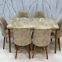 ميز طعام • ٦ كراسي • ٨٠×١٣٠ ينفتح ١٦٠-١٧٠