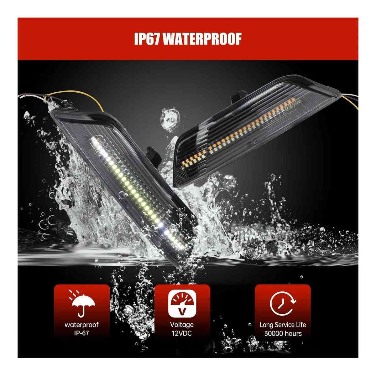 إشارات جانبية LED مع إنارة نهارية (DRL) تسلسلية خاصة للـ Ford Mustang موديل 2015-2016-2017
متوفر للدعاميات الشيلبي
والدعاميات البلاد
المميزات:
تصميم تسلسلي (Dynamic Turn Signal)
الإشارة تشتغل بشكل متدرج من الداخل للخارج، تعطي شكل رياضي فخم جداً.
وظيفة DRL (إنارة نهارية بيضاء)
تعطي خط LED أبيض ثابت أثناء القيادة نهاراً، تضيف شكل عدواني وجذاب 

عدسات مدخنة (Smoked Lens)
لونها غامق ينسجم مع أنوار الموستنك ويعطي السيارة مظهر سبورت أكثر.
إضاءة قوية وواضحة
LED عالي الجودة، رؤية ممتازة حتى أثناء النهار.
مقاومة للعوامل الجوية
ضد الماء والغبار Waterproof ومناسبة لكل الأجواء.
تركيب Plug & Play
بكل قطعه تجي 3 وايرات الاسود ينربط (بارد) وعندك الابيض (سكن) والاصفر (اشاره) ينربط مع الاشاره

استهلاك كهرباء قليل
تحافظ على عمر البطارية وما تسبب حمل زائد.
تحسين المظهر الأمامي
تغيير بسيط لكنه يرفع من هيبة السيارة و يضيف مظهر الشراسه😈

📛متواجد كل ايام الاسبوع من الساعه 3 عصرا ولغايه ال3 ليلااا📛
🟠مكاني بغداد ومتوفر فتح وشد.
🟢توصيل متوفر لكل محافظات العراق🚚
🟣 بغداد 5,000الف
🟤محافظات 6,000الف
☎️***********☎️

السعر تفضل خاص وتدلل
