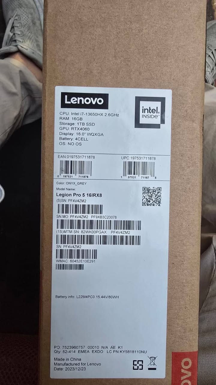 لينوفو ليجن برو 5 ، معالج إنتل كور i7-13650HX، ذاكرة وصول عشوائي 16 جيجابايت، قرص SSD سعة 1 تيرابايت، بطاقة رسومات RTX 4060 سعة 8 جيجابايت، شاشة 16.0 بوصة بدقة 2K WQXGA IPS بمعدل تحديث 240 هرتز، لون رمادي أونيكس السعر 2.000.000


**إذا كنت صاحب هذا الإعلان وتريد حذفه لأي سبب، رجاءا أرسل رسالة إلى الدعم الفني**