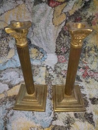 شمعدانات نحاسية • ثقيلة • زوج