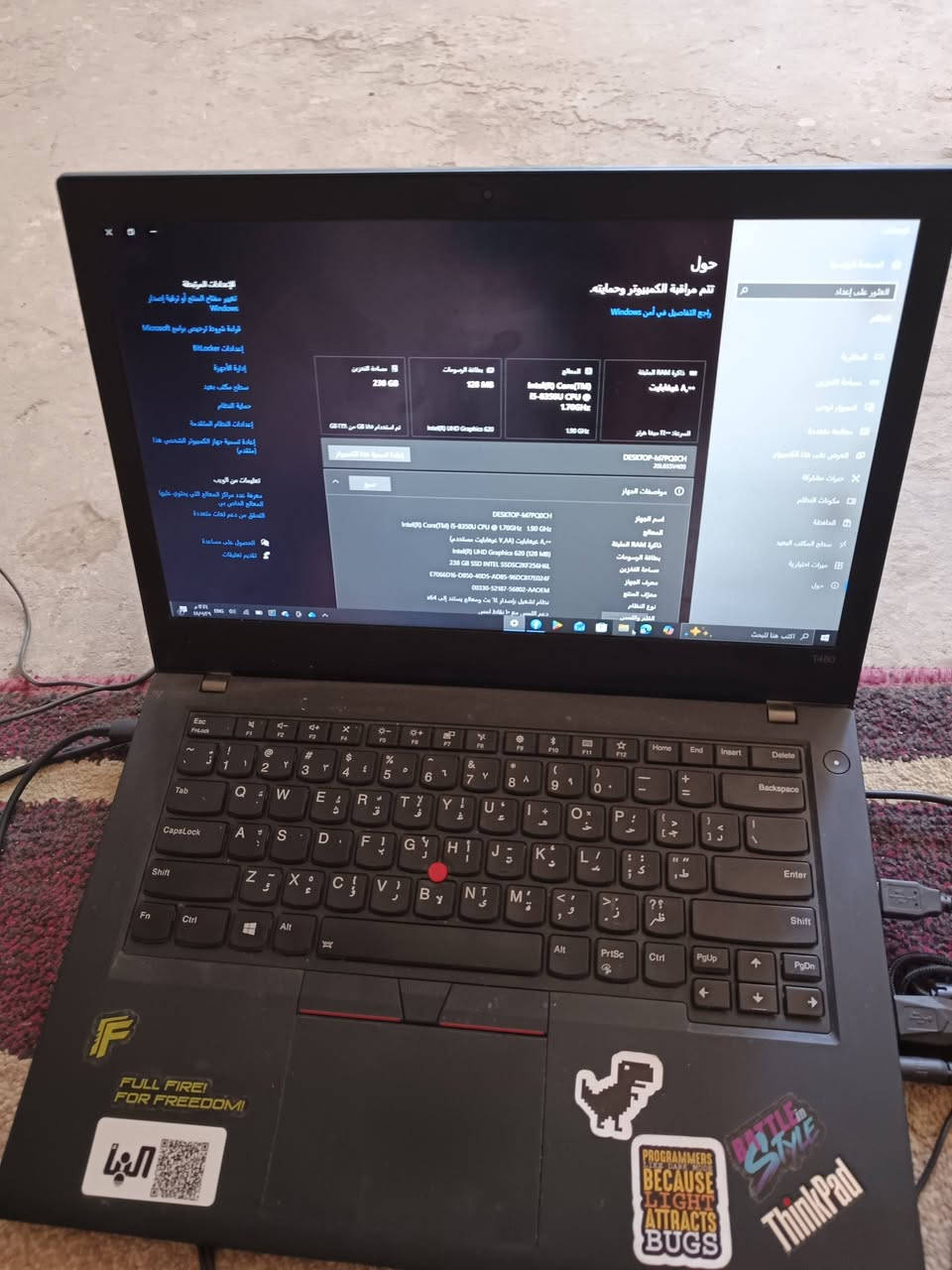 CORE I5 GEN8 فئة U
الهارد 256 SSD 

رام 8G 

كيبورد ضوئي عربي انگليزي

لابتوب نضيف برغي ممفتوح 

مكاني بغداد

***********
