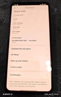 ردمي نوت K50 • ٢٥٦ جيجا • حصوه سكندريه بابل