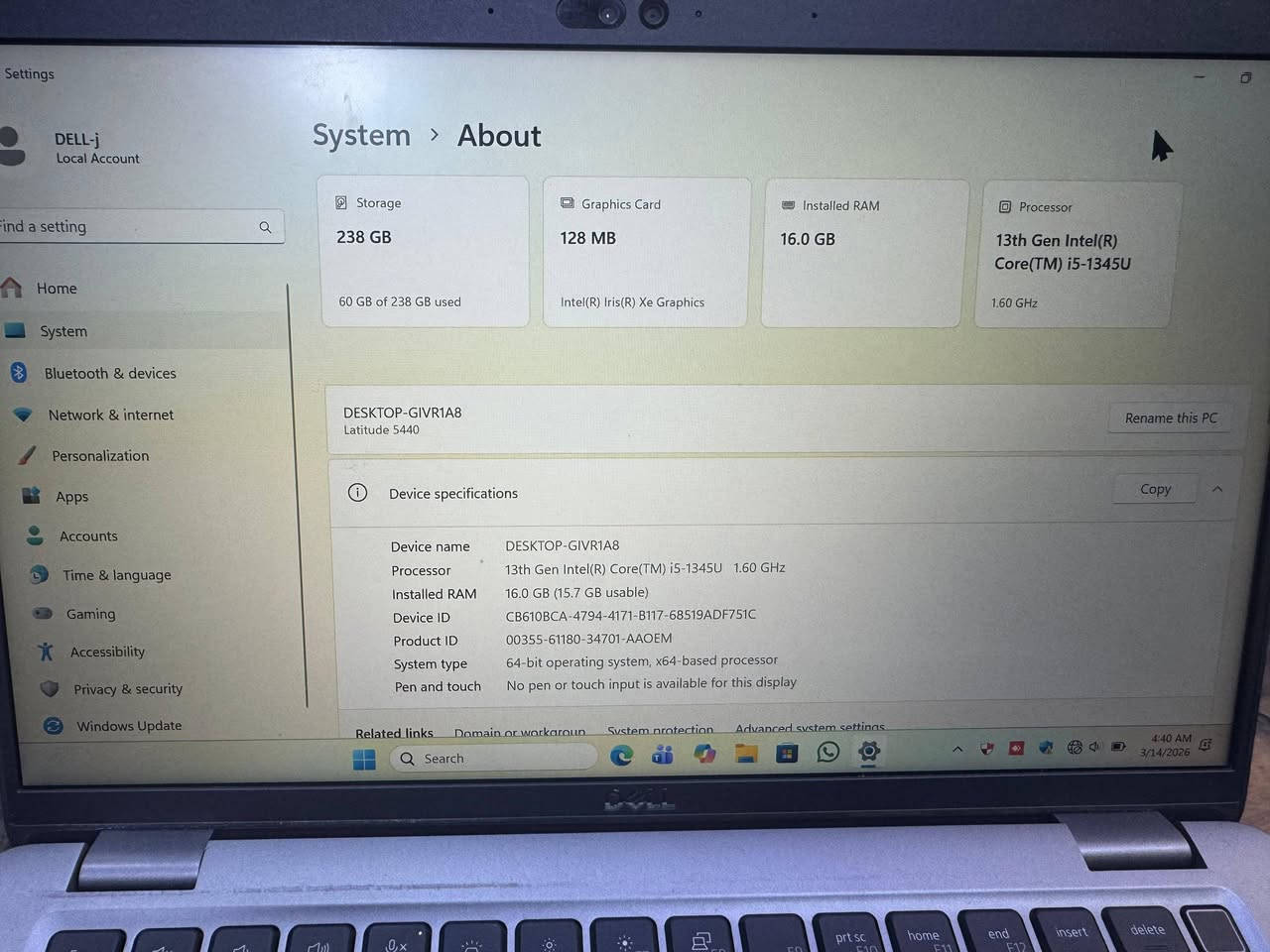 لابتوب ديل حجم 14 كور i5 جيل 13
هارد 256 
رام 16 
نضيف كلش جهاز وقوي مواصفاتة كلش حلوة 
سعرا 575


**إذا كنت صاحب هذا الإعلان وتريد حذفه لأي سبب، رجاءا أرسل رسالة إلى الدعم الفني**