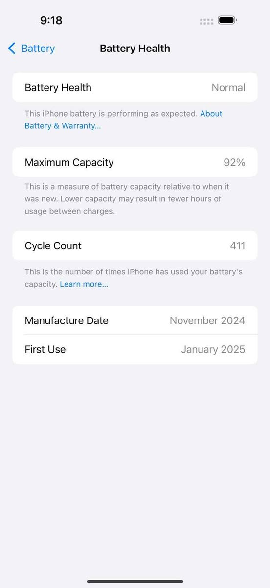 السلام عليكم
ايفون 16 برو ماكس لون دزرت بطارية 92
دبل سمكارت ذاكرة 512
الجهاز نظافة 100 وغراضة كاملة
للبيع بــ مليون و 550 
بغداد
*********** بغداد, العراق
