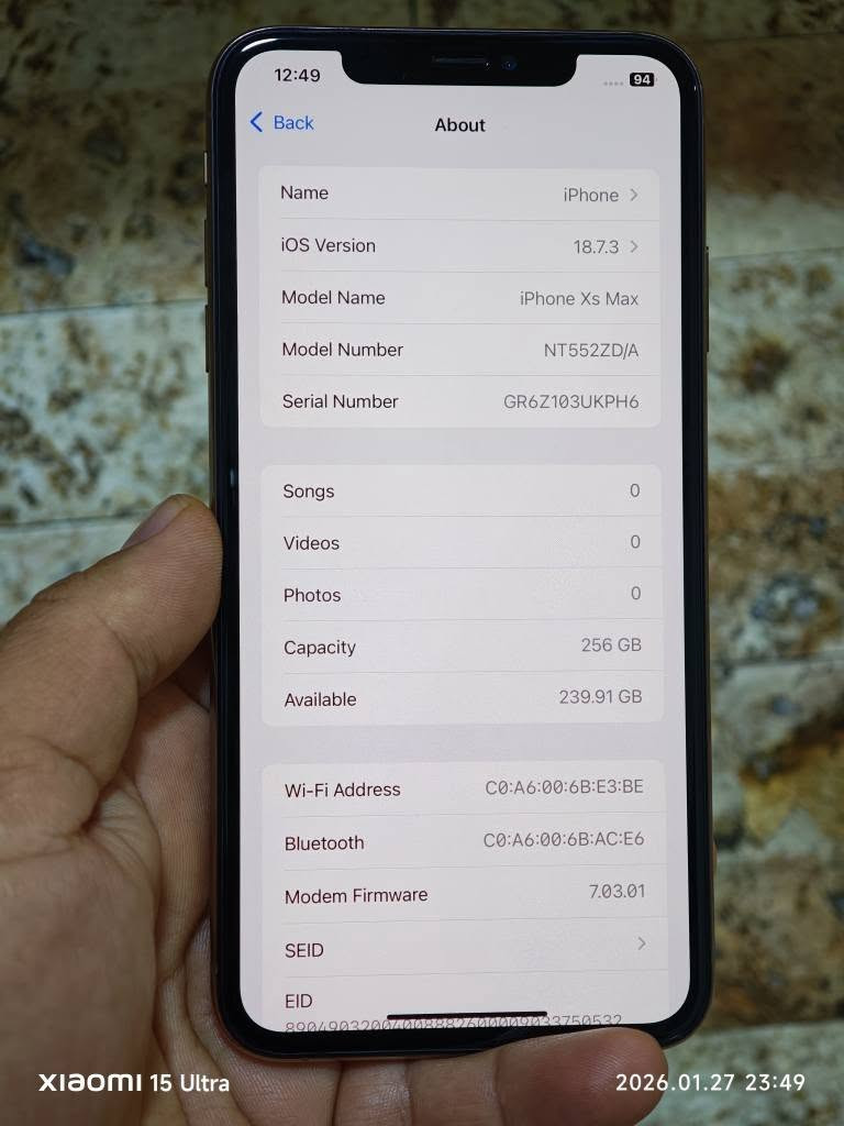 ئایفۆن ئێکس ماکس 256 گێگا
یەک سیم زۆر خاوێن نەکراوە هیچی نەگۆڕاوە پاتری 83 ی بیلاد   
بۆ پەیوەندی *********** یان لەچات لەخزمەت دام السليمانية, العراق
