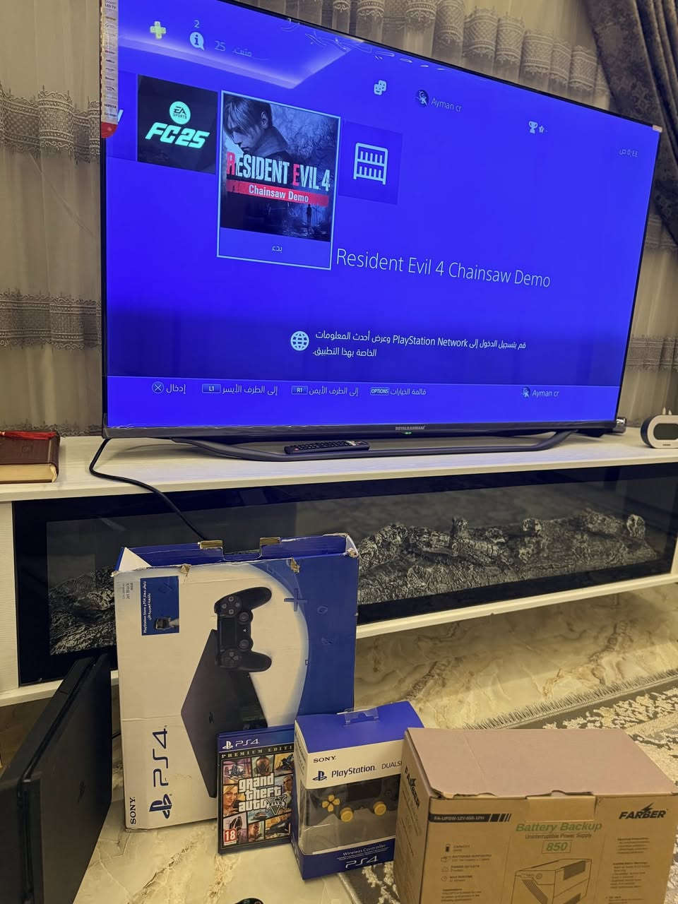 للبيع او مراوس بجهاز حسب القناعه
بلي ستيشن فور سوني4 اولاين
جهاز كلش نضيف وشغال الك الفحص وين متريد
ملحقاته كامله باكيته ويا 
وعندي ويا يوبي اس اصلي ابو ضمان 
يدات جوستك عدد 3 اصليات 
لبلادي ماله وثاني ويا مستعمل ولثالث جديد بلباكيت مامستعمل احتياط 
ول بلاديه موجوده وياهن 
كيبلHD كيبل كهرباء 
كله كامل 
العاب ويا قرص جيتي اي اولاين جديد مستعمل قليل 
وبيس2025 
ولعبة ذكرو 
ولعبة مافيا 
جهاز كامل الف مذب علي 
عنواني الرمادي 
الاستفسار *********** بي واتساب
