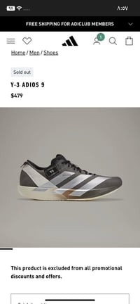 Y3 اديداس • ٤ قطع • ٤٠-٤١-٤٢-٤٤