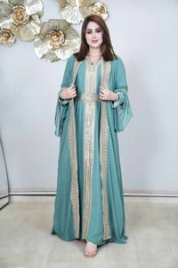 قفطان مغربي • ٣ قطع • فري سايز ١١٠كغم